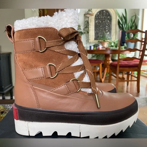 Women's Joan of Arctic Brown and white Winter Waterproof Boots - Picture 8 of 16